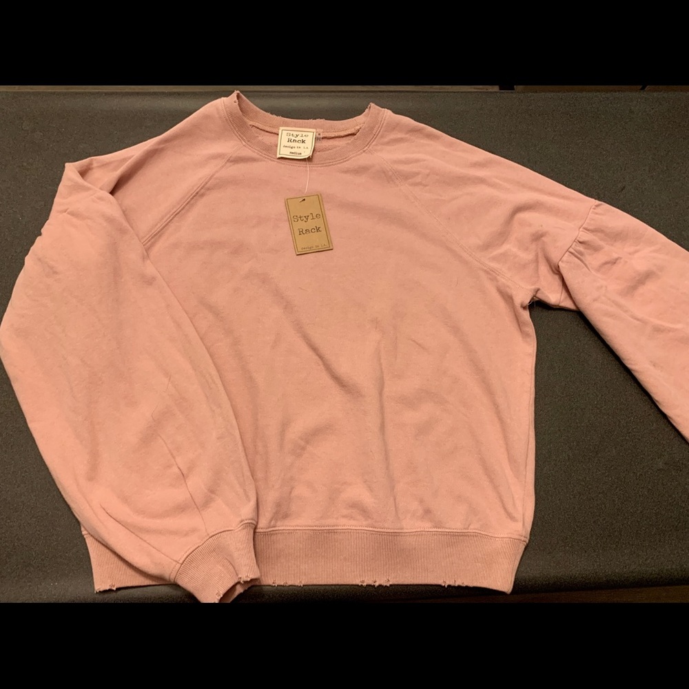 Mauve Balloon Sleeve Sweatshirt